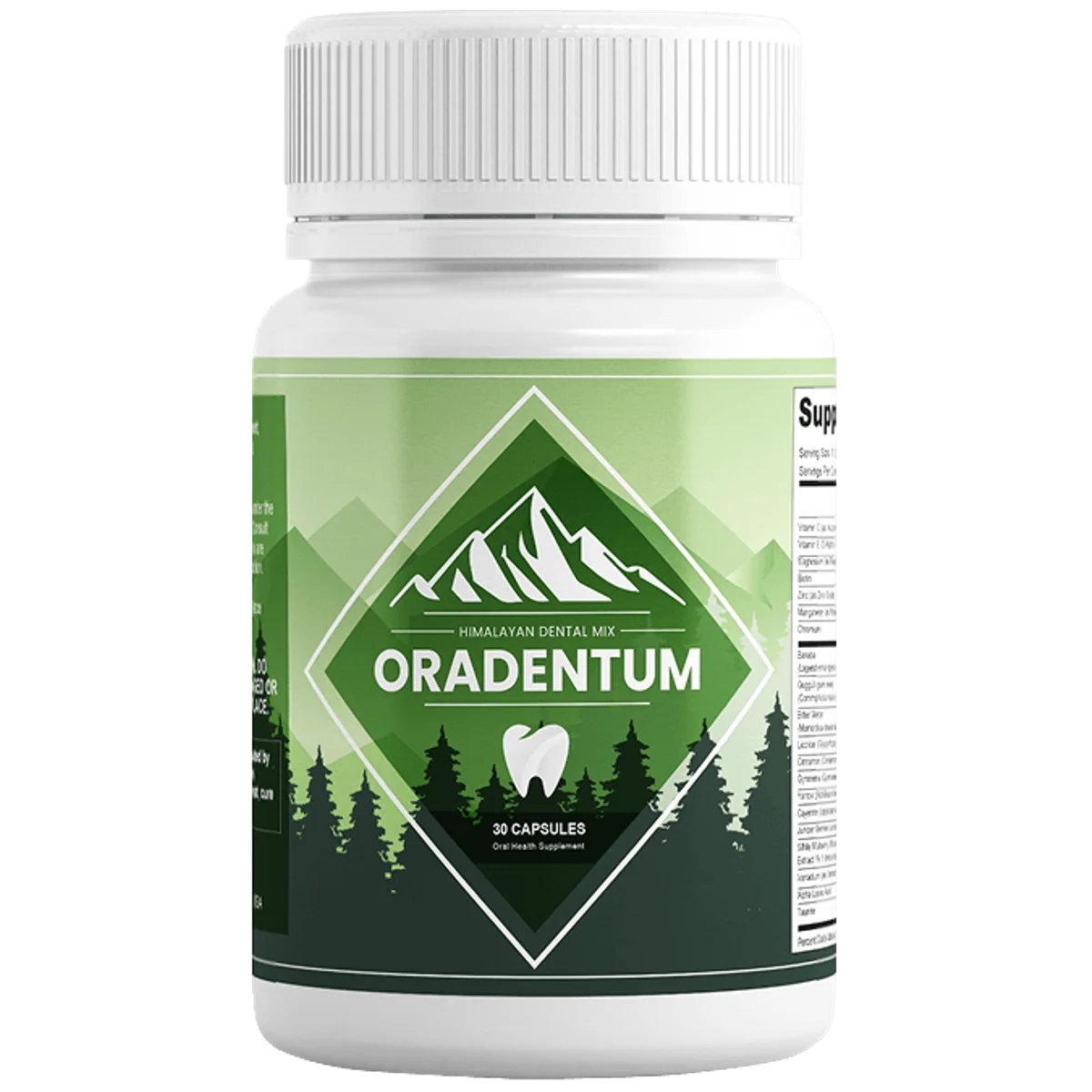Oradentum Dental Supplement Bottle (Front Label)